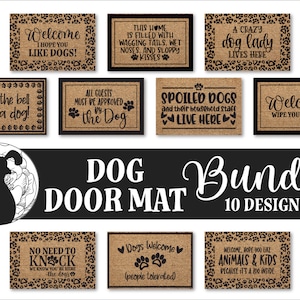 Hond deurmat SVG-bundel, deurmat SVG-bundel, hond SVG-bundel, welkomstmat Svg, bundel, hond moeder, vacht baby, huisdieren, veeg je poten, hond citaat