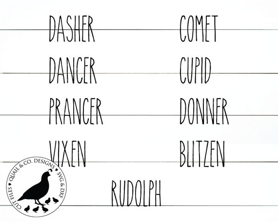 Download Rae Dunn inspired reindeer names svg Rae Dunn Christmas ...