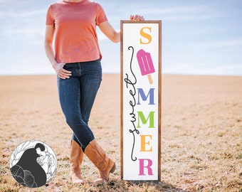 Summer Porch Sign SVG: Vertical Welcome, Farmhouse Style (Digital Download)
