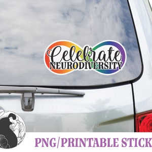 Celebrate Neurodiversity Digital Sticker, PNG Datei, Autismus Sticker PNG, ADHS, Special Education, Special Needs Mom, druckbare Sticker
