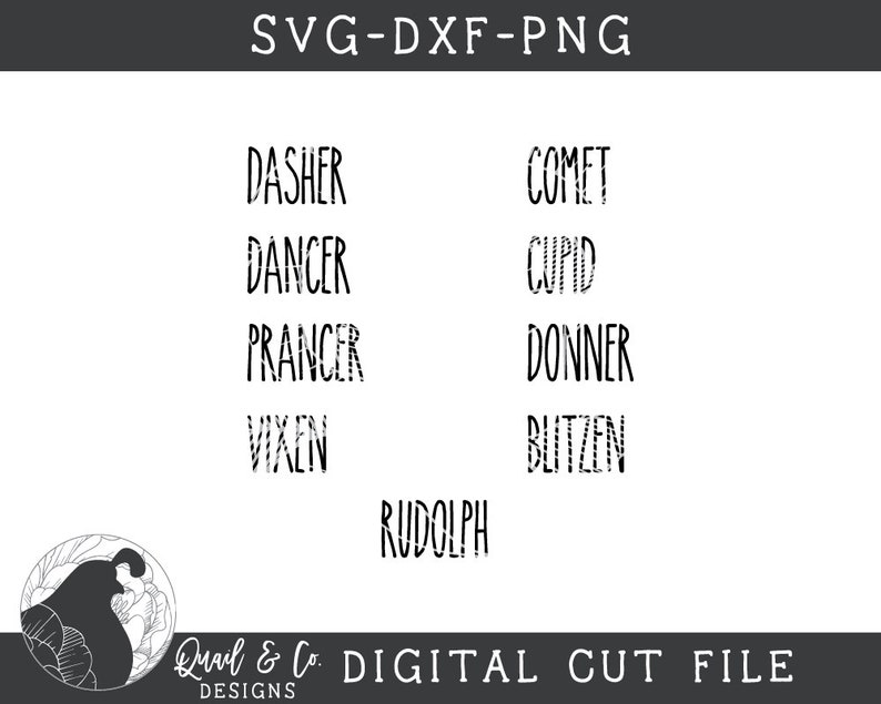 Download Reindeer Names SVG Bundle Ornament svg Christmas Cut File ...