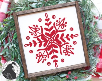 Scandinavian Snowflake SVG, Snowflake Cut File, Christmas Sign svg, Snowflake svg, Digital Download, Cricut File, Silhouette Design