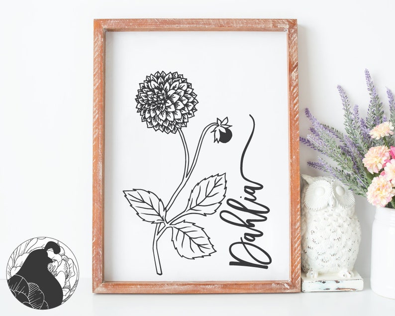 Download Flower Svg Dxf Png Dahlia Svg Floral Cut File For Farmhouse Etsy PSD Mockup Templates