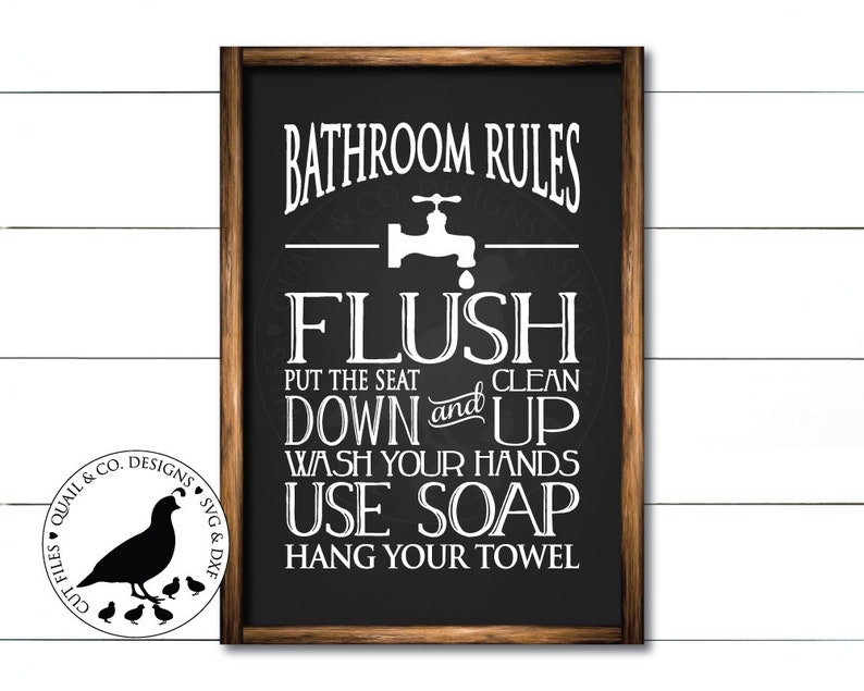 Download SVG Files Bathroom Rules svg Bathroom Sign svg Bathroom | Etsy