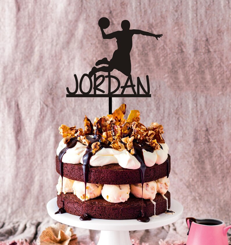 Michael Jordan Cake Topper Basketball Cake Topper Jordan Etsy