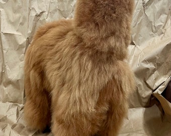Big Large Peruvian Handmade 100% Baby Alpaca Fur Plush Very Soft and Cute Alpaca Toy Stuffed Animal 18” Brown