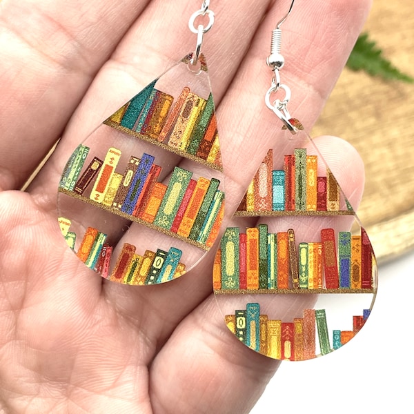 Book Dangle Earrings, Gift For Reader, Booktok Find, Book Club Teacher Librarian Gift for Her
