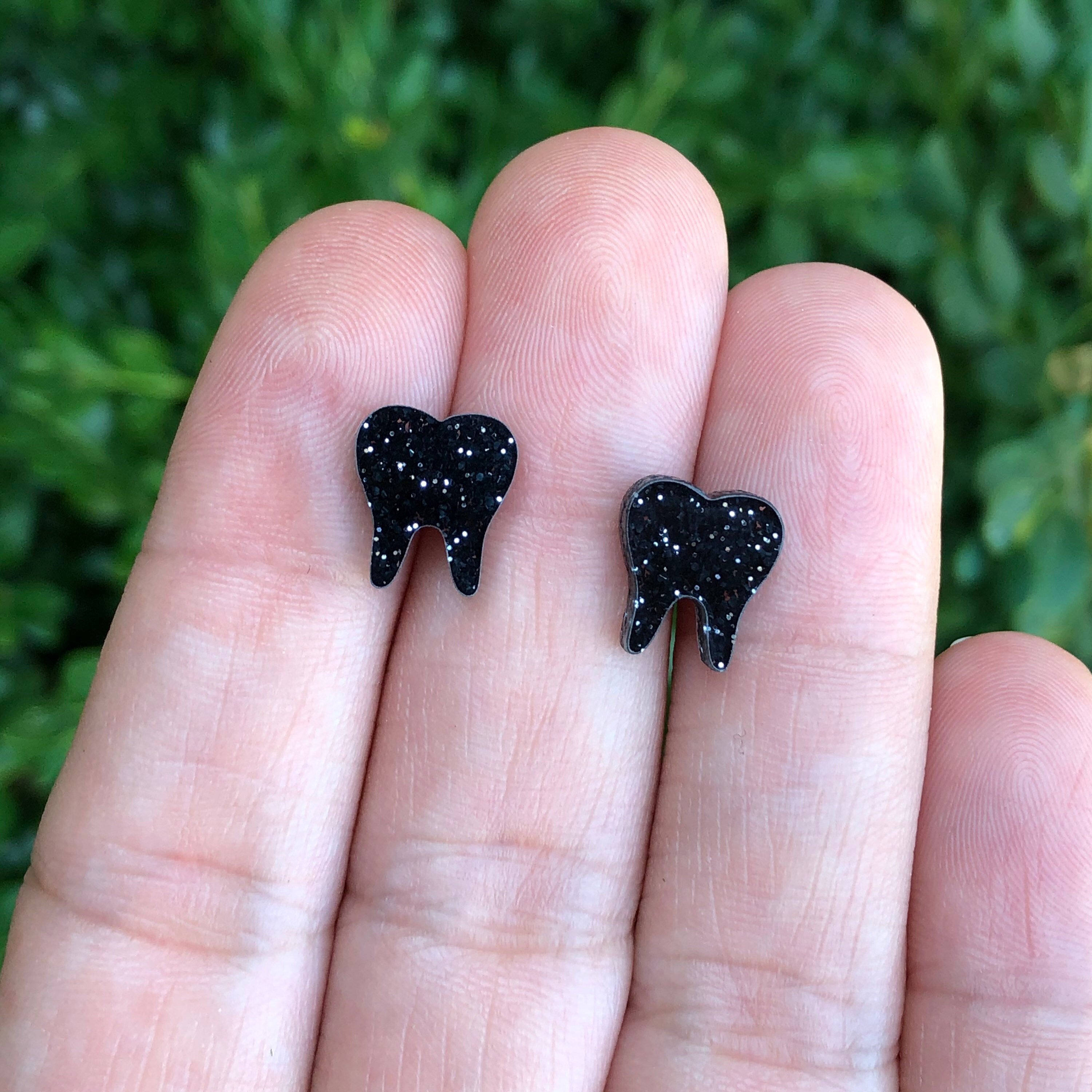 Black Glass Tooth Beads, Root Tooth Beads, Molar Beads, Dentist Gift Prank,  Teeth Beads for Jewelry, Lampwork Beads, Teeth Necklace 