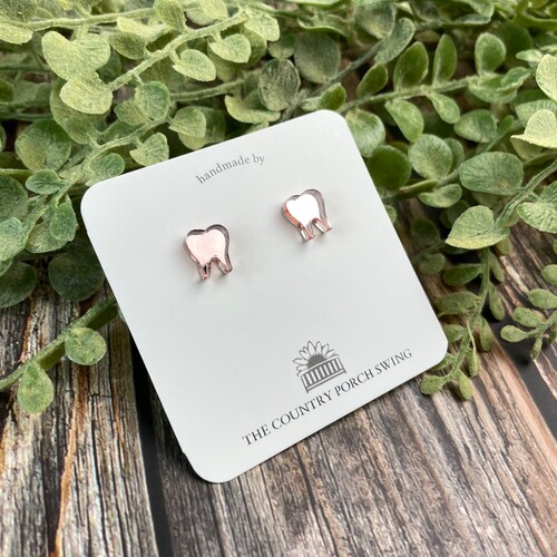 Tooth Stud Earrings ~ Handmade From 14k Gold Or Sterling Silver