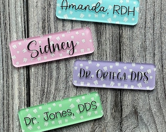 Dental Magnetic Name Tag, Dental Hygienist, Dentist, Dental Assistant Name Badge, Dental Office