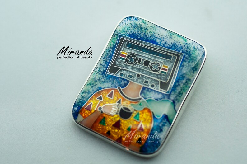 Sterling Silver Unique Jewelry Enamel Work Handmade Jewelry Unique Handmade Woman pendant enamel Pendant Mirandas Enamelarium