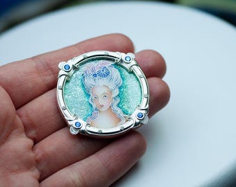 Marie Antoniette, Cloisonné-emaljhänge, Bärbara konstsmycken, Sterlingsilver