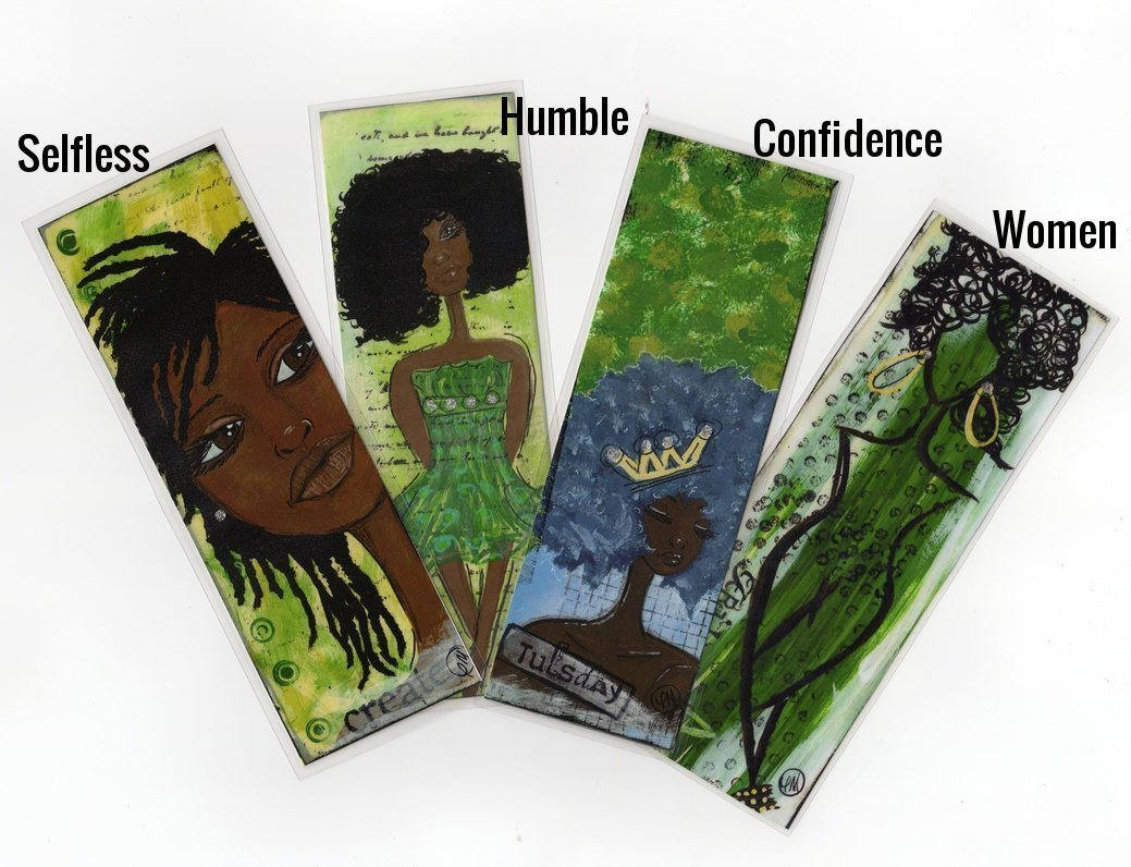 Black Girl Bookmarks/ Hand Painted Bookmark/lady Like Bookmark ...