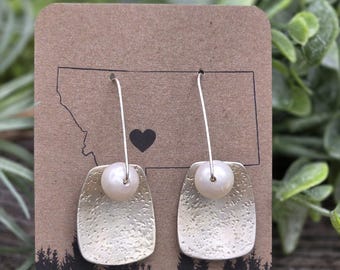 Elegant Fine Silver and Pearl Earrings, Artisan