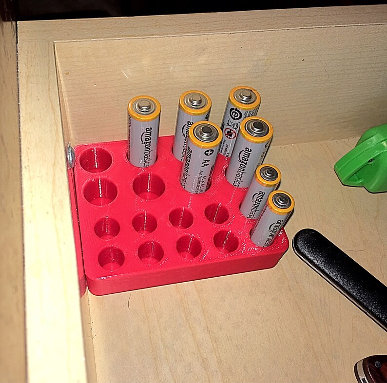 Battery Storage Holder AA & AAA for Shelf or Drawers Etsy