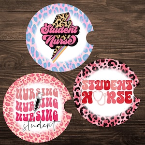 Student nurse car accessory car coasters nurse gift idea