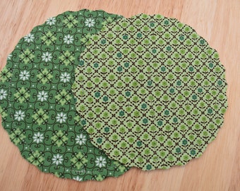 Farmhouse Floral Fabric Mat Set of 2 | Candle Mat | Candle Trivet