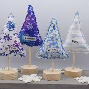 Winter Fabric Tree | Fabric Tree | Tiered Tray Decor | Winter Decor | Whimsical Fabric Tree