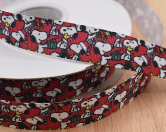 7/8 Christmas Character Dog Grosgrain Ribbon | 7/8 Decorative Ribbon | 7/8 Grosgrain Ribbon