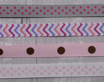 3/8 Dots & Chevron Grosgrain Ribbon | 3/8 Leaves Grosgrain Ribbon | 3/8 Decorative Ribbon