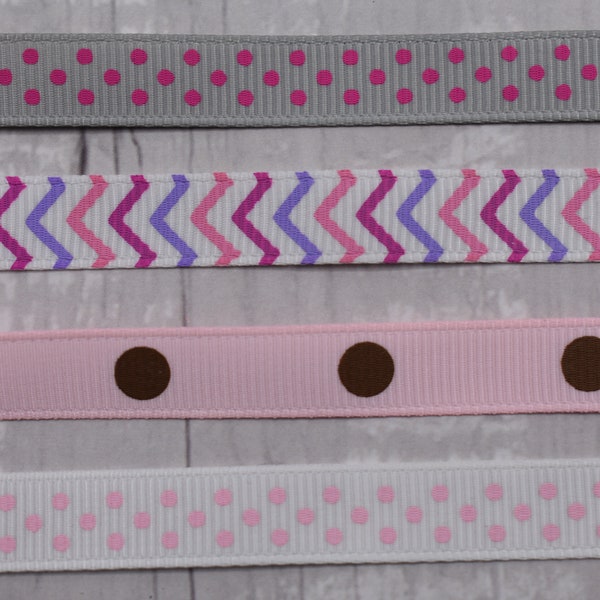 3/8 Dots & Chevron Grosgrain Ribbon | 3/8 Leaves Grosgrain Ribbon | 3/8 Decorative Ribbon