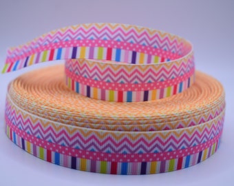 7/8 Stripes & Polkas Grosgrain Ribbon | 7/8 Decorative Ribbon | 7/8 Grosgrain Ribbon