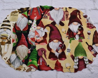 Gnome Fabric Candle Mat | Decorative Fabric Mat | Candle Trivet