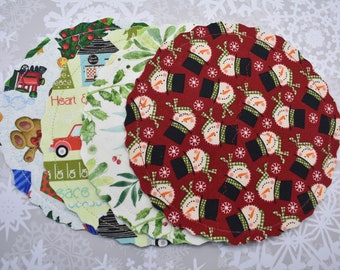 Christmas Fabric Candle Mat | Decorative Fabric Mat | Candle Trivet