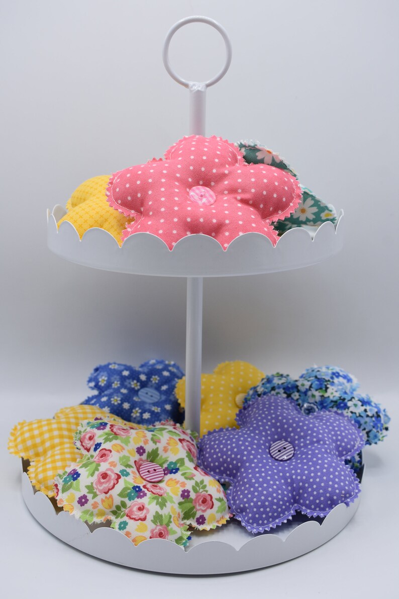 Daisy Fabric Set of 3 Tiered Tray Decor Bowl Filler Etsy