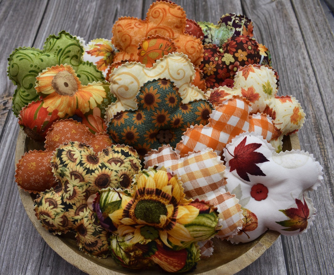 Daisy Fabric Set of 2 Tiered Tray Decor Bowl Filler Floral Decor Fabric