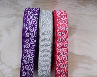 3/8 Decorative Scroll Grosgrain Ribbon | 3/8 Decorative Ribbon | 3/8 Grosgrain Ribbon