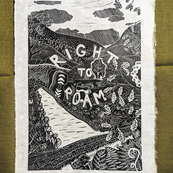 Right to Roam - Limited edition lino print / original art