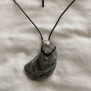 Beautifully Broken Collection -Large Gray Seashell Necklace