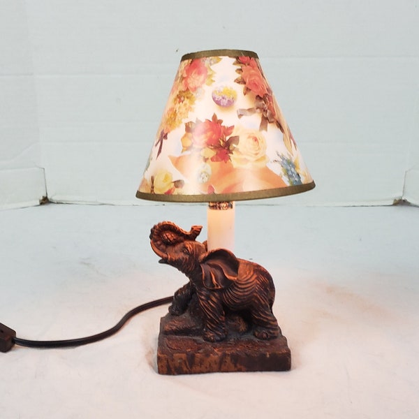 Small Elephant Mini Table Accent Lamp Night Light 10" Tall