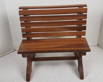 Wood Slate Doll Bench Heart Cutout 14&quot; Long x 14&quot; Tall