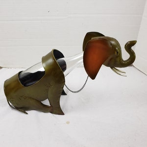 Elephant Wine Rack Bottle Holder Kitchen Bar Display Shelf Metal Animal