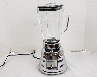 Vintage Chrome Osterizer Oster Retro Chrome Beehive Blender 4094 5 Cup Glass Working Tested