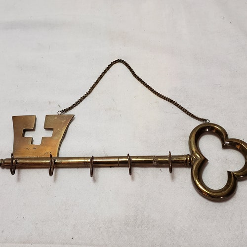 Antique Gold Key Holder / Skeleton Key Rack / Cast Iron Wall Etsy