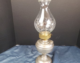 Antique Rayo Nickel Oil Lamp Works 17&quot; Tall