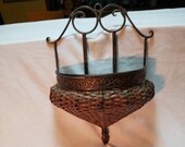 Hanging wicker and Metal Hanging Half Wall Basket Metal Flower Planter 10 quot