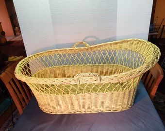 wicker baby bassinet with stand