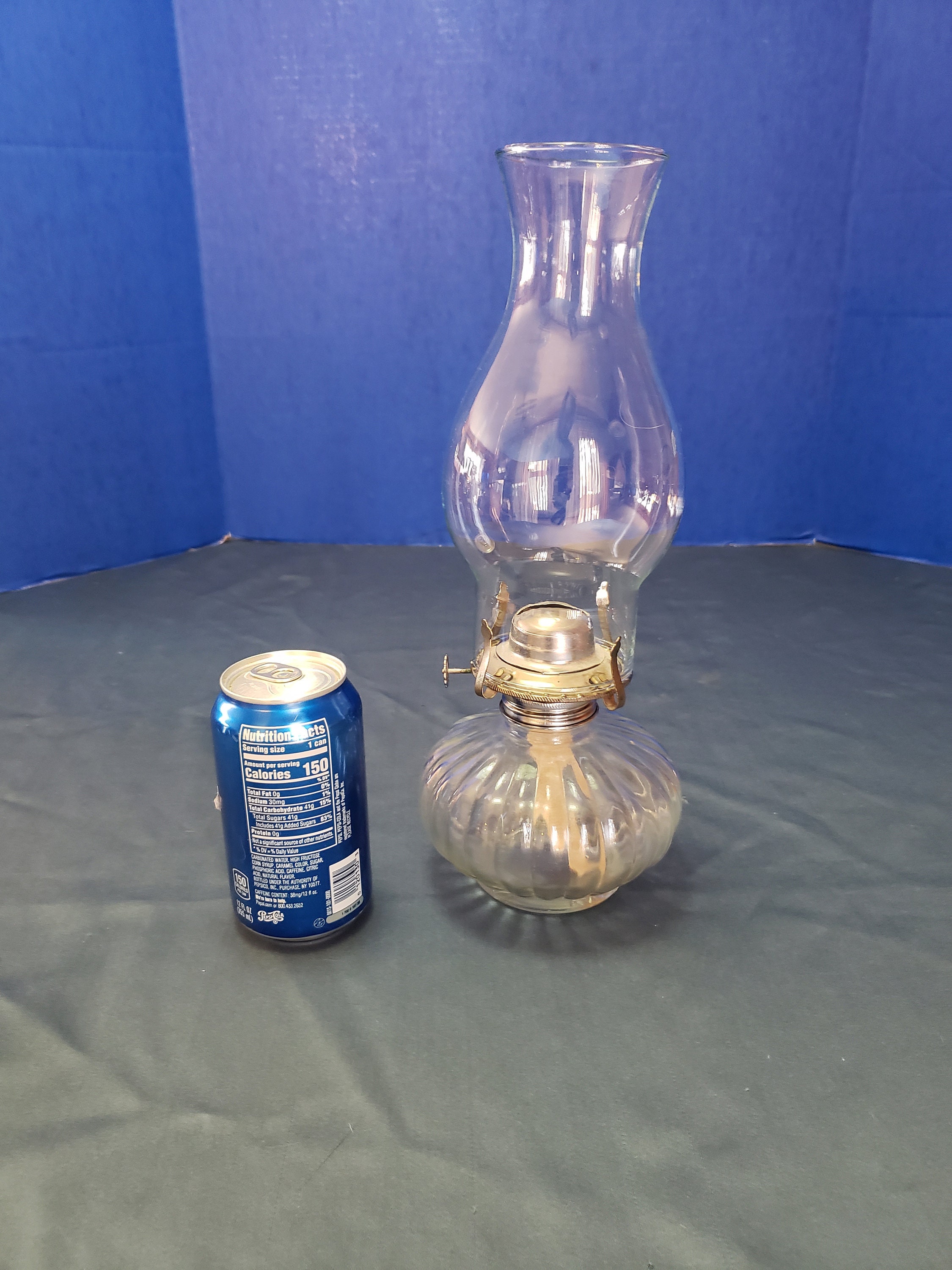 Vintage Clear Glass Oil Hurricane Lamp Lamplight Farms Burner Etsy