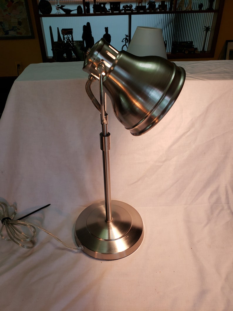 Hampton Bay 20 1 2 In Brushed Nickel Periscope Neck Desk Lamp Etsy