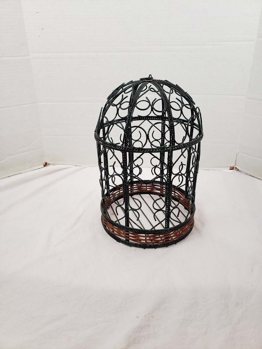 Vintage Metal Wire Black Hanging Bird Cage 13 X Etsy