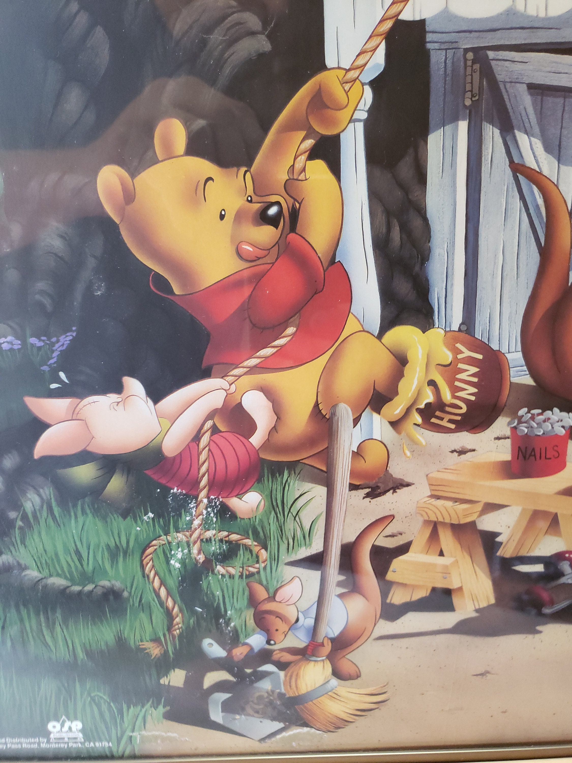 ヴィンテージ 額入り くまのプーさん ポスター ツリーハウスの建物 28