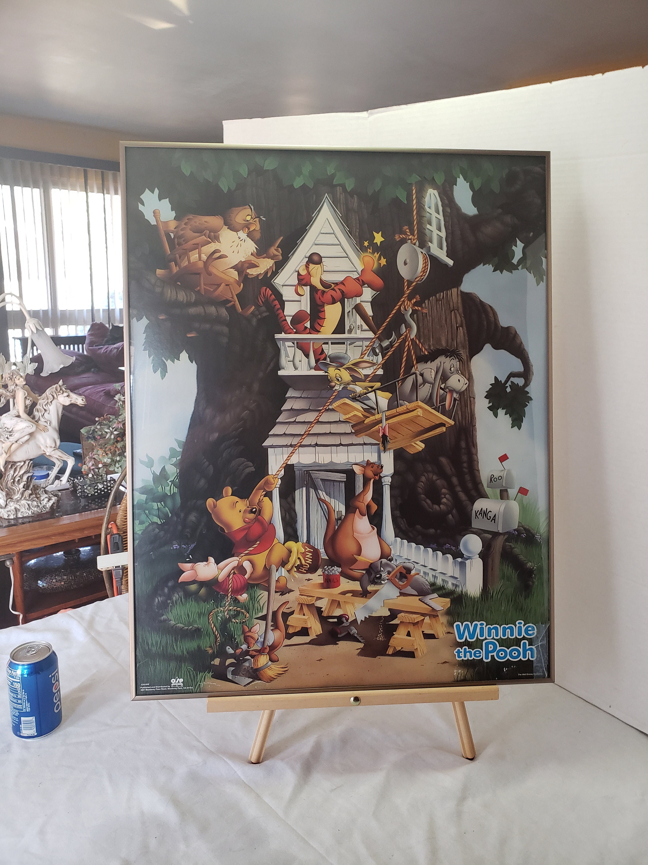 ヴィンテージ 額入り くまのプーさん ポスター ツリーハウスの建物 28