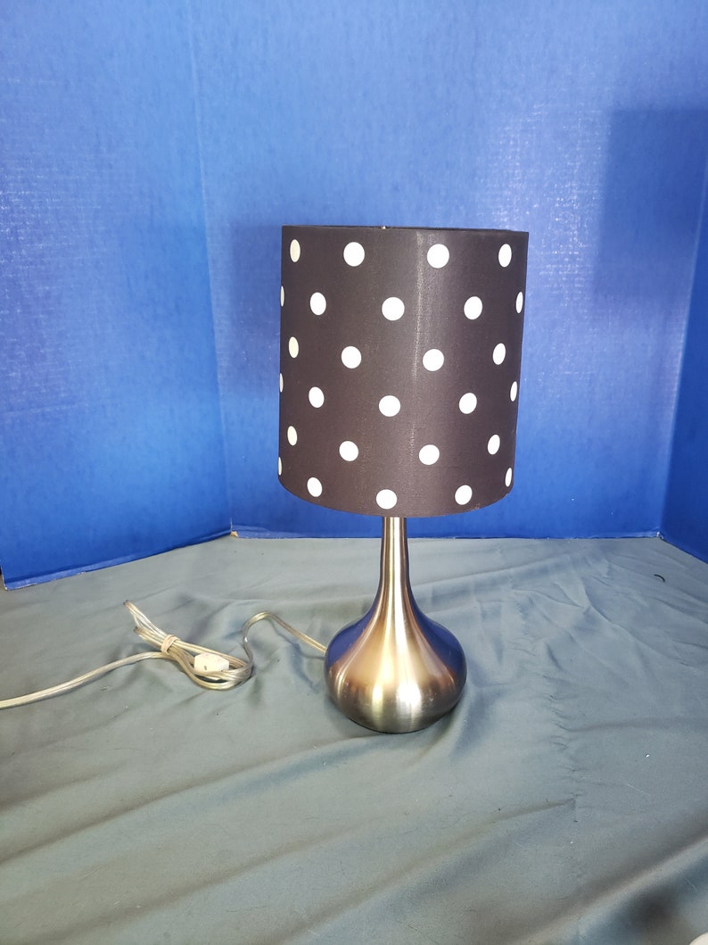 Silver 消費税無し 【SALE／102%OFF】 modern small desk lamp Polka 17quot; Dot shade