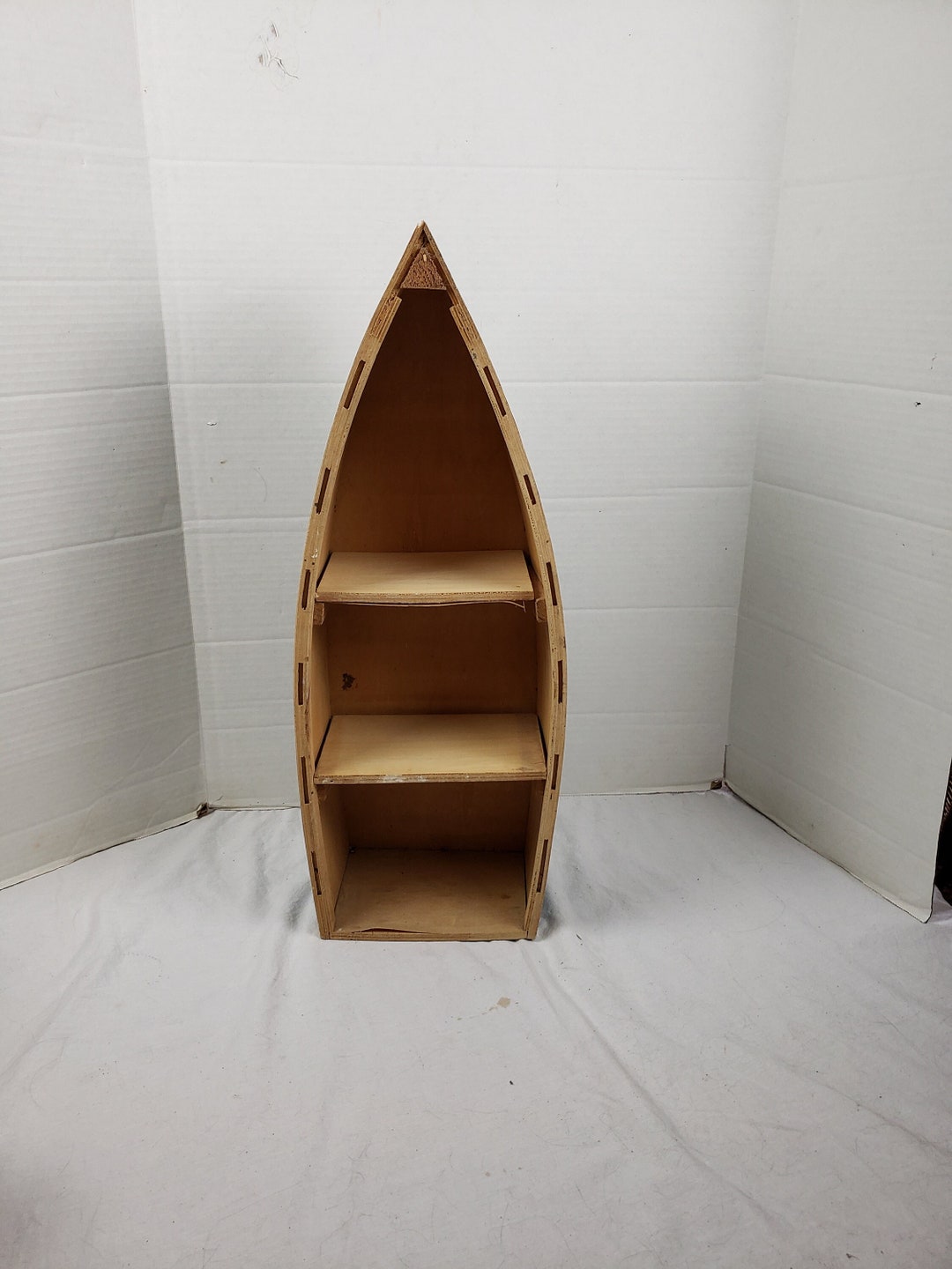 Vintage Rowboat Shaped Canoe Wall Shelf Nautical Cabin Cottage Etsy