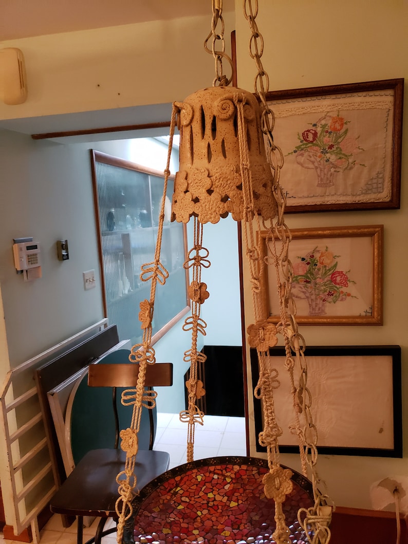 macrame hanging lamp wall tapestry bedroom living room