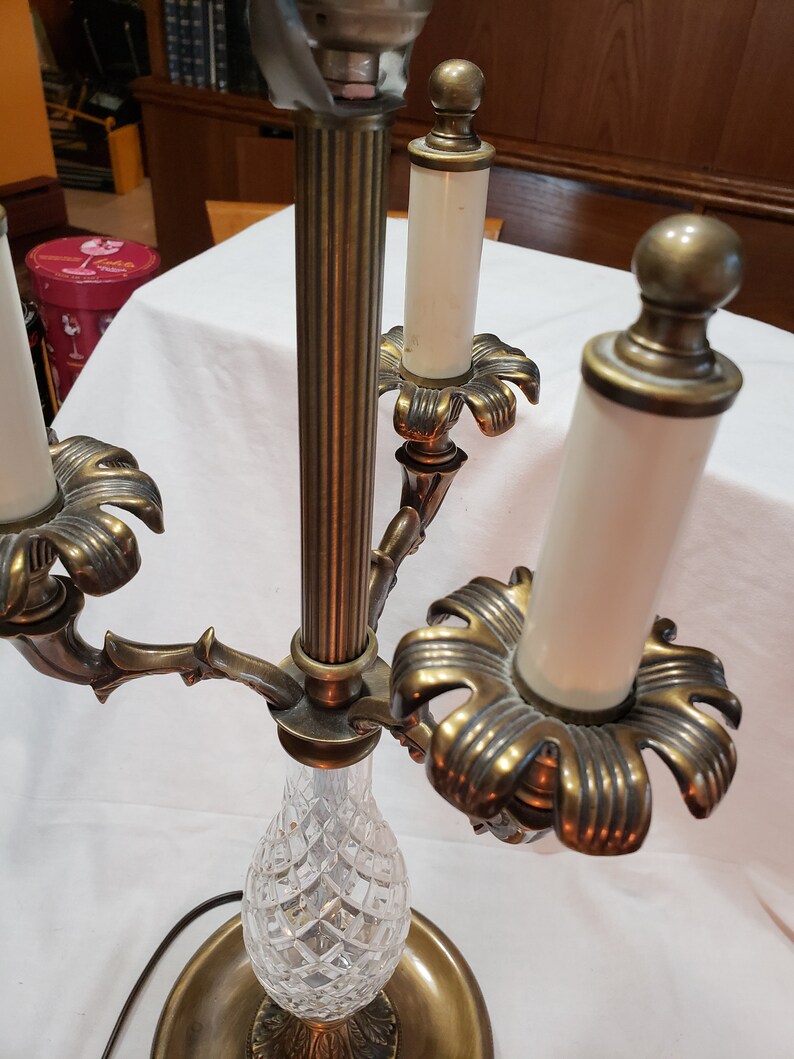 Dale Tiffany Antiques Roadshow Brass and Crystal Table Lamp Etsy